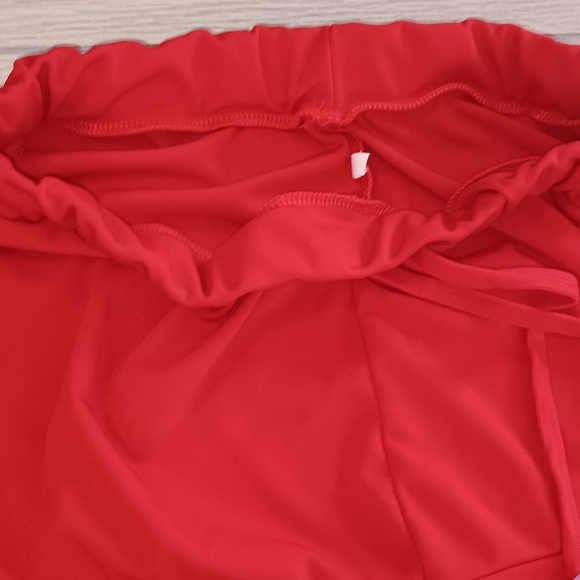 Plus size Diamond Letter Breasted One-Word Collar Loose Two-Piece Set - Picture 16 of 16